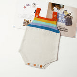 Rainbow Color Stripes Knitting Sleeveless Baby Boy Girl Romper Summer Jumpsuit