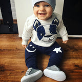 Fashion Infant Baby Boy Lovely Dog Pattern Long Sleeve T-shirt Pants Warm Gift