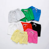 Candy Color Summer Children Boy Girl Cotton Shorts Drawstring Baby Casual Pants