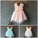 Baby Beautiful Princess Party Pearl Lace Tulle Flower Gown Fancy Dress