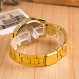 Fashion Women Roman Numerals Rhinestones Round Dial Analog Quartz Wrist Watch - ENSEIGNE DENIS