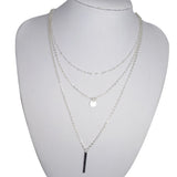 Women Fashion Multi-layer Choker Long Necklace Sequin Strip Pendant Jewelry