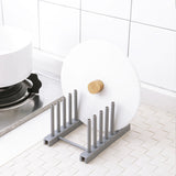 Kitchen Dish Plate Pot Cover Drying Drain Holder Plastic Storage Rack Shelf