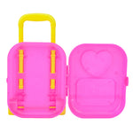 3D Kids Children Wheel Travel Train Suitcase Luggage for Barbie Doll Accessories