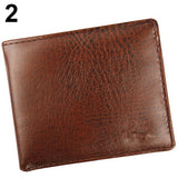 Men's Faux Leather Wallet Coin Card Money Holder Horizontal Bifold Slim Purse
