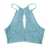 Women's Sexy Summer Sleeveless Blouse Casual Hollow Lace Vest Tank Crop Top