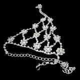 Bridal Wedding Crystal Rhinestone Slave Bracelet Wristband Harness and Ring Cuff