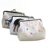 Women's Fashion Bird Flower Mini Wallet Card Holder Case Coin Purse Clutch Bag