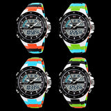 Men Waterproof Sport Digital Analog Dual Time Alarm Date Chronograph Wrist Watch