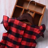 Toddler Dress Baby Girl Plaid Ruffled Sleeveless Outfits Princess Party Clothes