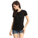 Women Fashion Summer Sexy Round Neck Hollow Wings Short Sleeve T-shirt Top