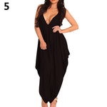 Women Summer Fashion Solid Color Harem Overall Romper Loose Casual Jumpsuit