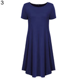 Women's Elegant Round Neck Short Sleeve Party Sheath Bodycon Pencil Velvet Dress - ENSEIGNE DENIS