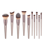 1Pc Champagne Gold Handle Eyebrow Foundation Powder Flame Makeup Brush Portable