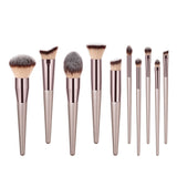 1Pc Champagne Gold Handle Eyebrow Foundation Powder Flame Makeup Brush Portable