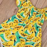 Lovely Watermelon Infant Baby Girls Romper Jumpsuit Headband Outfit Clothes Set