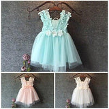 Baby Beautiful Princess Party Pearl Lace Tulle Flower Gown Fancy Dress