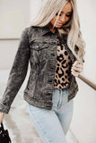 Fashion Gray Wash Button Pocket Denim Jacket