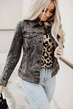 Fashion Gray Wash Button Pocket Denim Jacket