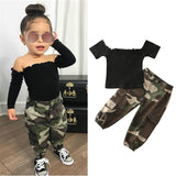 1 6Y Fashion Kids Baby girl Clothing Girl Outfits Black Short Sleeve O