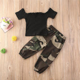 1 6Y Fashion Kids Baby girl Clothing Girl Outfits Black Short Sleeve O
