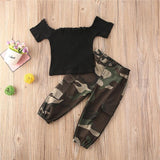 1 6Y Fashion Kids Baby girl Clothing Girl Outfits Black Short Sleeve O