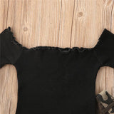 1 6Y Fashion Kids Baby girl Clothing Girl Outfits Black Short Sleeve O