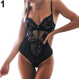 Women Sexy One Piece Lace See Through Babydoll Underwear Sleepwear Bodysuit