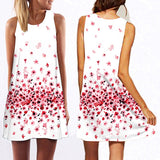 Women Fashion Floral Printing Sleeveless Dress Summer Clubwear Party Sundress