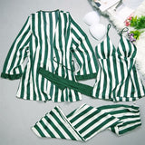 Ladies' pajamas summer leisure sexy ice silk stripes, suspenders,