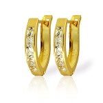 1.1 Carat 14K Solid Yellow Gold Small Cubic Zirconia Oval Hoops