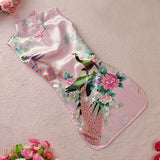 Children Girls Chinese Cheongsam Floral Peacock Lapel Sleeveless Summer Dress