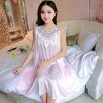 Women's Summer Fashion Sexy Sleeveless Loose Breathable Sleepwear Nightdress