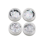 4 Boxes Glittering Hexagon Linear Nail Art Sequins DIY Manicure Beauty Decors