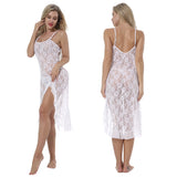 Women's Sexy Backless See Through Rose Lace Dress G-String Underwear Sleepwear - ENSEIGNE DENIS