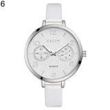 Women Fashion Simple Analog Quartz Slim Faux Leather Wrist Watch Decor Gift