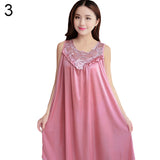 Women's Summer Fashion Sexy Sleeveless Loose Breathable Sleepwear Nightdress