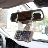Car Rearview Mirror Smartphone GPS Clamp Bracket Mount Holder Stand Cradle
