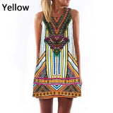 Sexy Girl Women Round Neck Sleeveless Digital Printing A-Line Summer Mini Dress