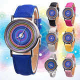 Ethnic Style Faux Leather Band Women Round Quartz Wrist Watch Jewelry Gift - ENSEIGNE DENIS