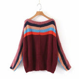 Two-color rainbow contrast sweater