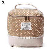 Travel Dot Floral Cosmetic Makeup Bag Toiletry Organizer Lunchbox Storage Case