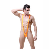 Men's Summer Solid Leopard Sling Swimsuit Beach Sexy Suspender Thong Mankini