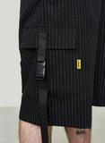 Striped streamer stitching trousers shorts