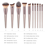 1Pc Champagne Gold Handle Eyebrow Foundation Powder Flame Makeup Brush Portable