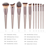 1Pc Champagne Gold Handle Eyebrow Foundation Powder Flame Makeup Brush Portable