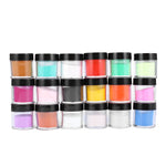 18 Pcs Nail Art DIY Glitter UV Powder Nail Polish Dust Set Kit Decor Manicure