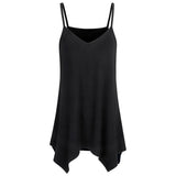 Women Summer Casual Spaghetti Strap Irregular Hem Camisole Plus Size Tank Top