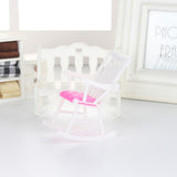 Mini Plastic Miniature Doll Furniture Rocking Chair Model Toy Gift for Dollhouse