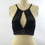 Women's Sexy Summer Sleeveless Blouse Casual Hollow Lace Vest Tank Crop Top